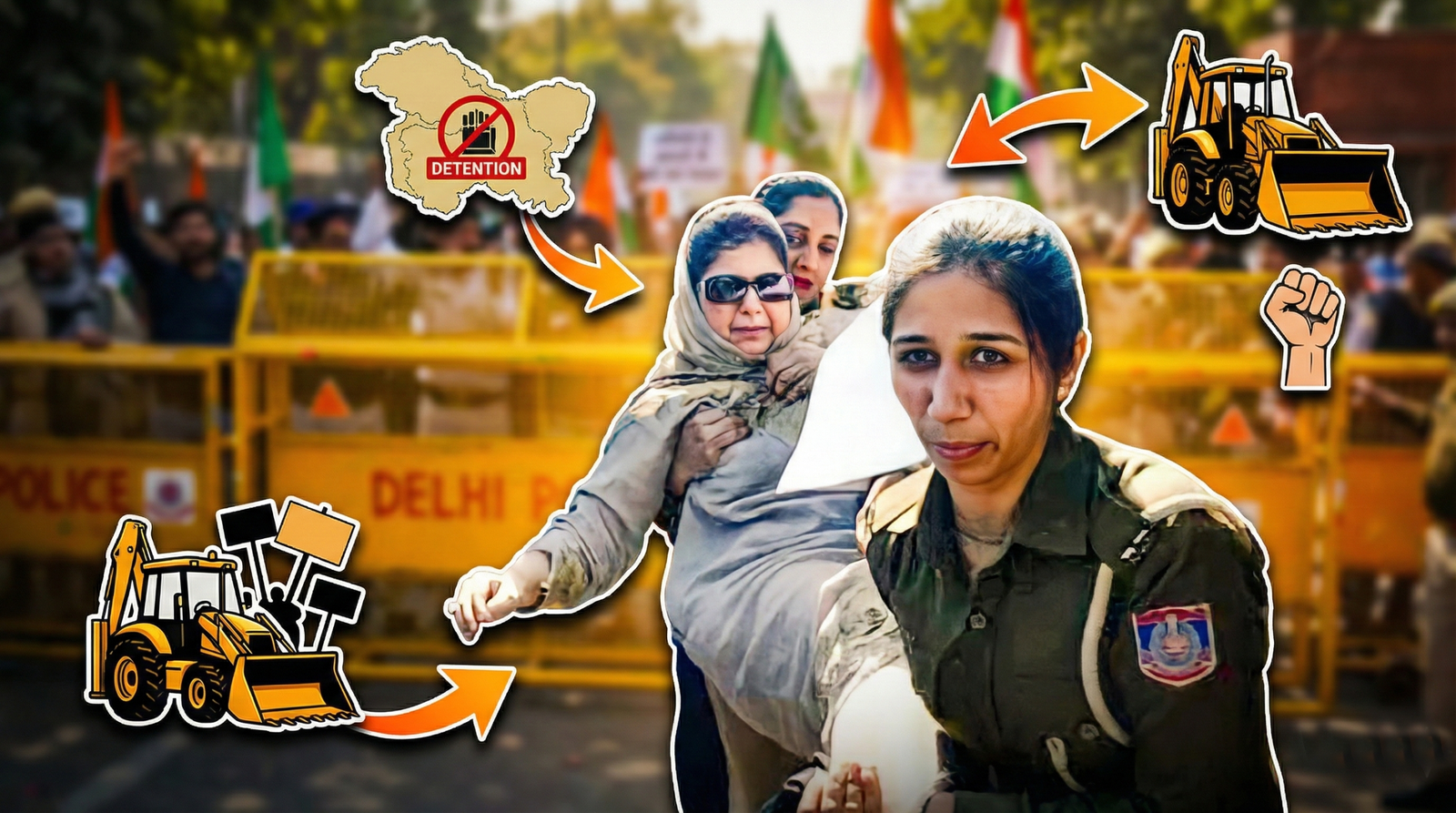 Former J&K CM Mehbooba Mufti Detained